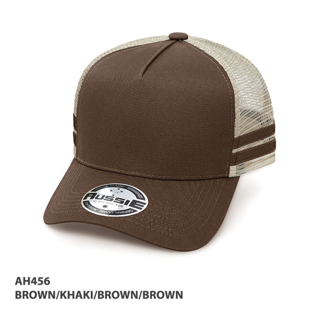 GRACE AH456 A-FRAME STRIPED TRUCKER CAP
