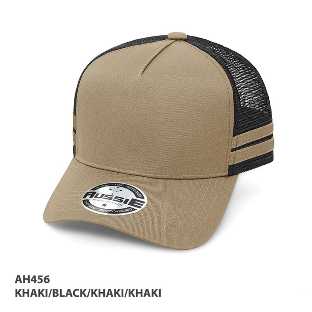 GRACE AH456 A-FRAME STRIPED TRUCKER CAP