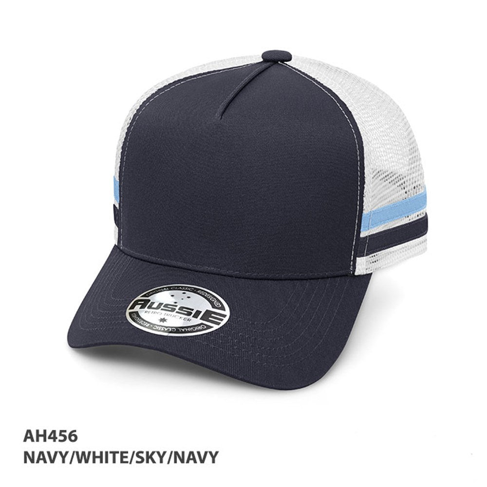 GRACE AH456 A-FRAME STRIPED TRUCKER CAP