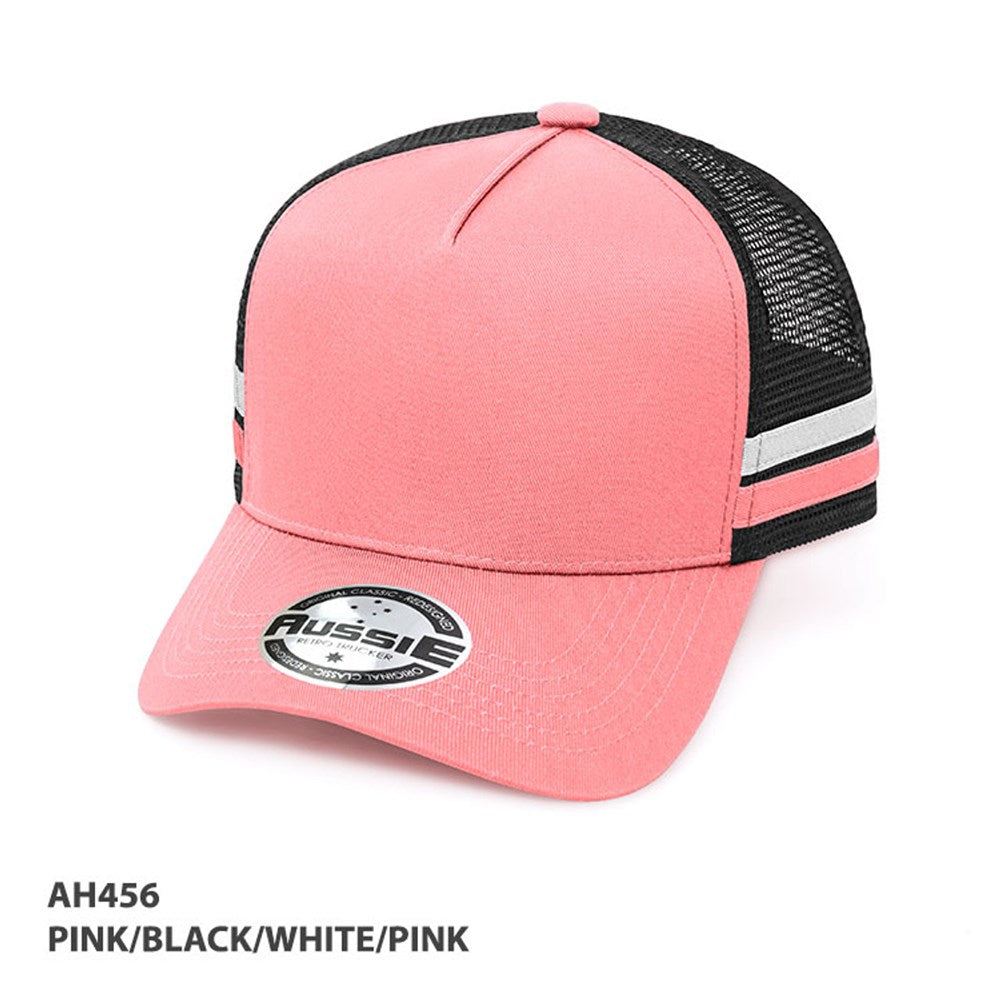 GRACE AH456 A-FRAME STRIPED TRUCKER CAP