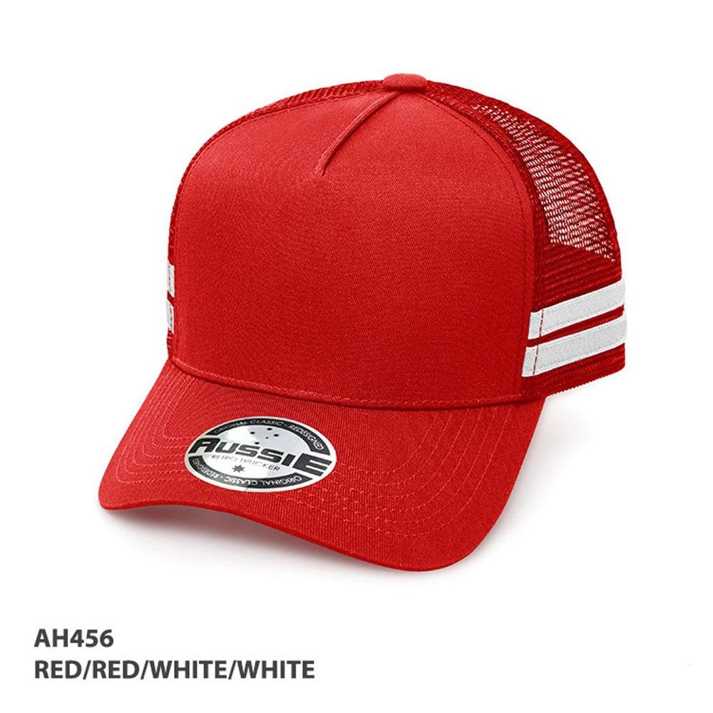 GRACE AH456 A-FRAME STRIPED TRUCKER CAP