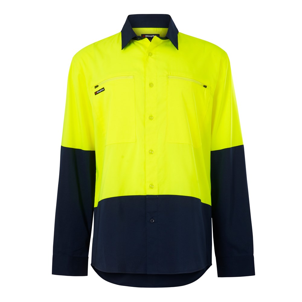 KING GEE K54036 L/SL DRYCOOL HI VIS SPLICED SHIRT