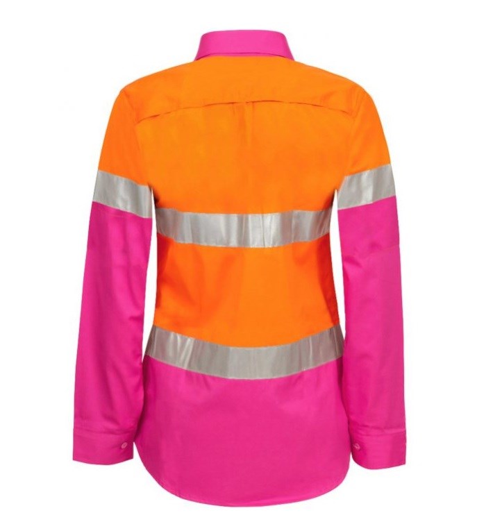 WORKCRAFT WSL501 L/SL LADIES REFLECTIVE HI VIS LIGHT WEIGHT SHIRT