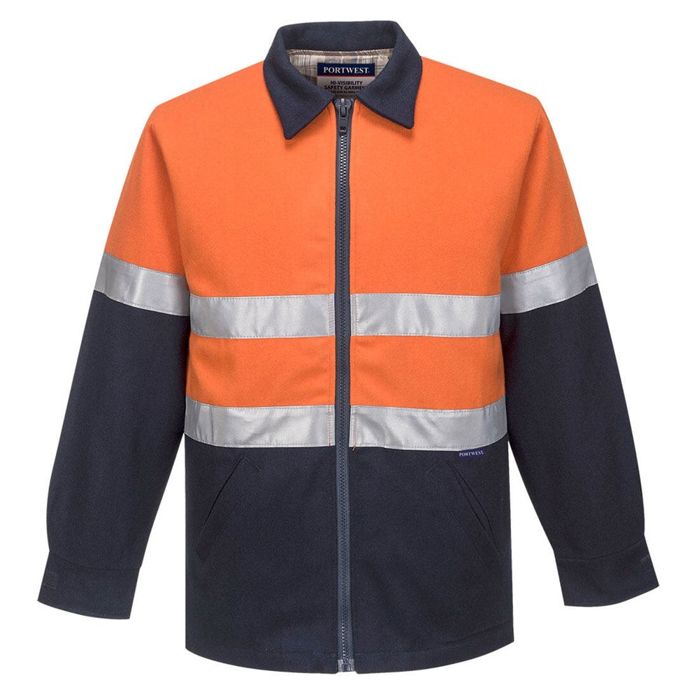 PORTWEST MW028 REFLECTIVE HI VIS 3/4 WOOL BLEND BLUEY JACKET