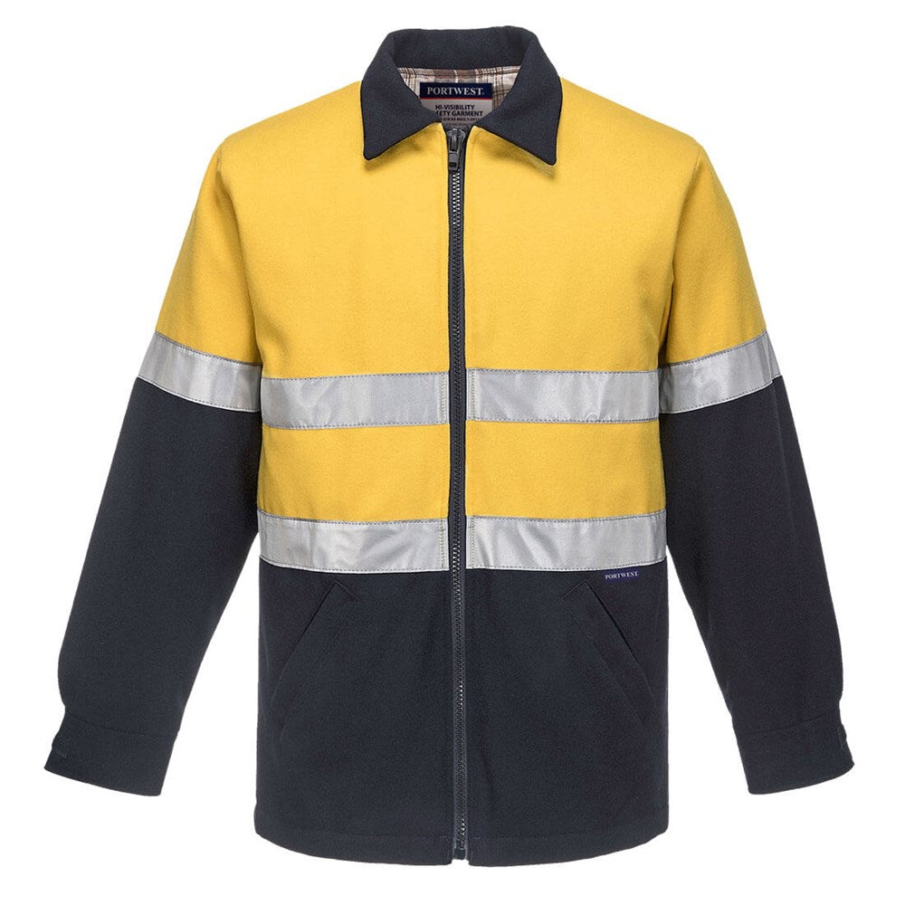PORTWEST MW028 REFLECTIVE HI VIS 3/4 WOOL BLEND BLUEY JACKET