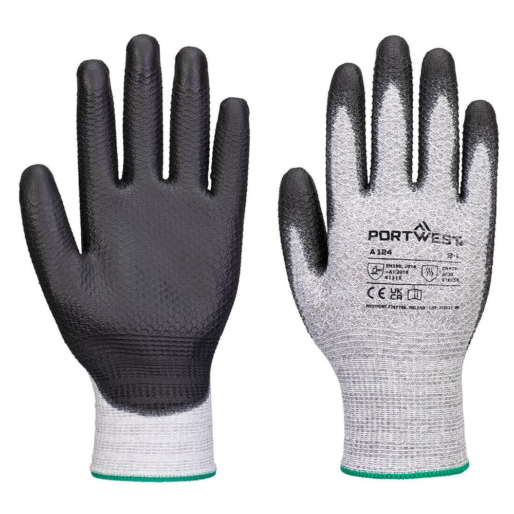 PORTWEST A124 GRIP 13 PU DIAMOND KNIT GLOVE - 12 PACK