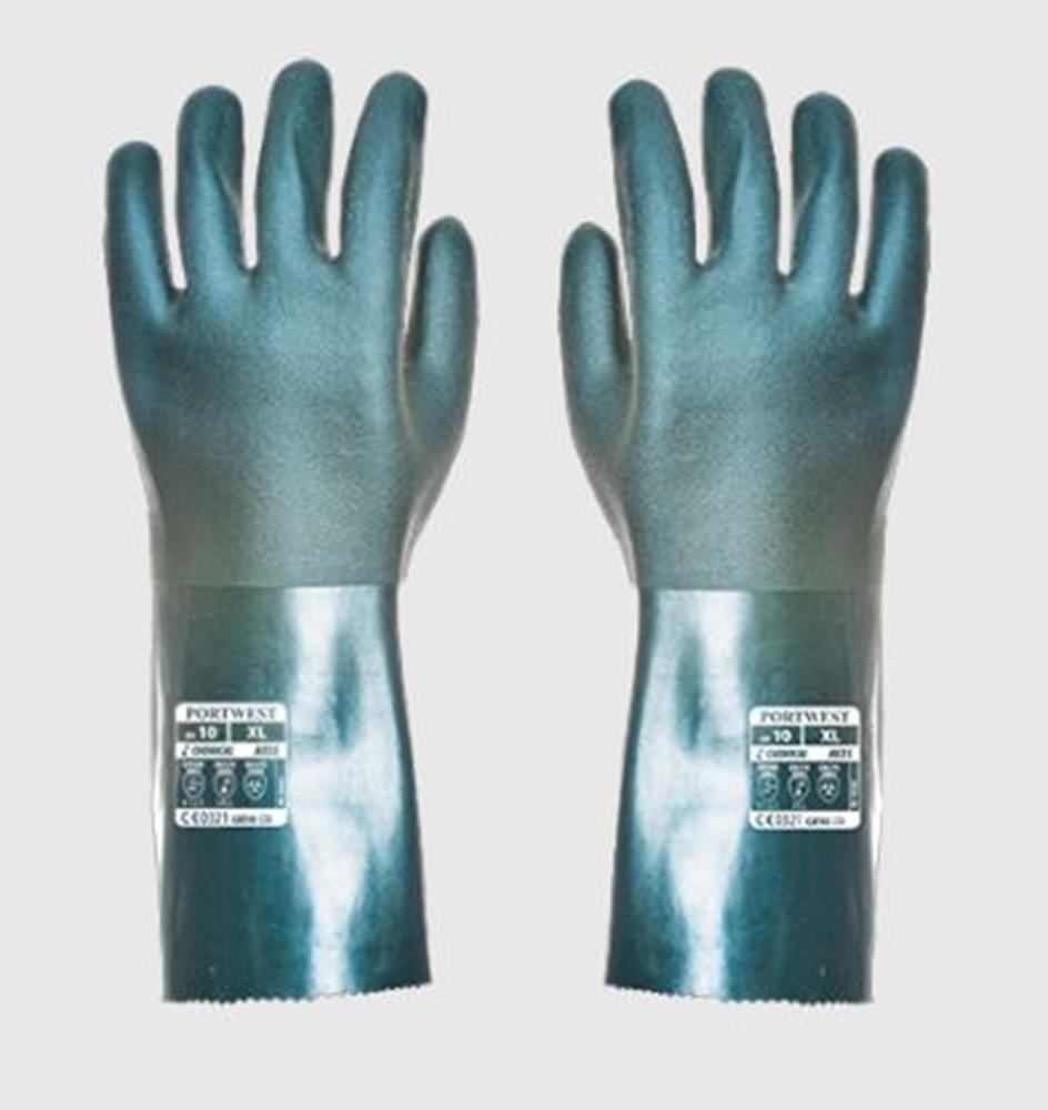 PORTWEST A835 PVC DOUBLE DIPPED GLOVES 35CM