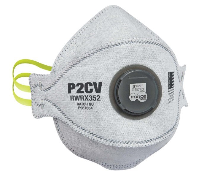 FORCE 360 P2CV FLAT FOLD VALVED CARBON RESPIRATOR RWRX352