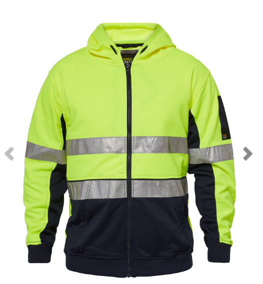 WORKCRAFT WT8011 HI VIS REFLECTIVE HOODIE WITH ZIP