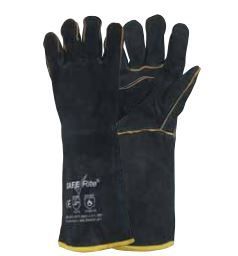 SAFERITE BLACK & GOLD LEATHER WELDING GLOVES