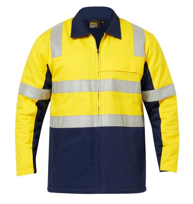 WORKCRAFT WJ8019 HI VIS COTTON DRILL REFLECTIVE JACKET