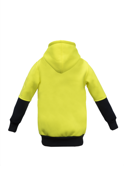 WORKCRAFT WK8009 KIDS HI VIS POLY/COTTON FLEECY ZIP FRONT HOODIE