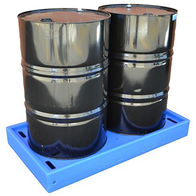 MAXBUND LOW PROFILE POLY 2 DRUM BUNDED PALLET-1275X740X160MM