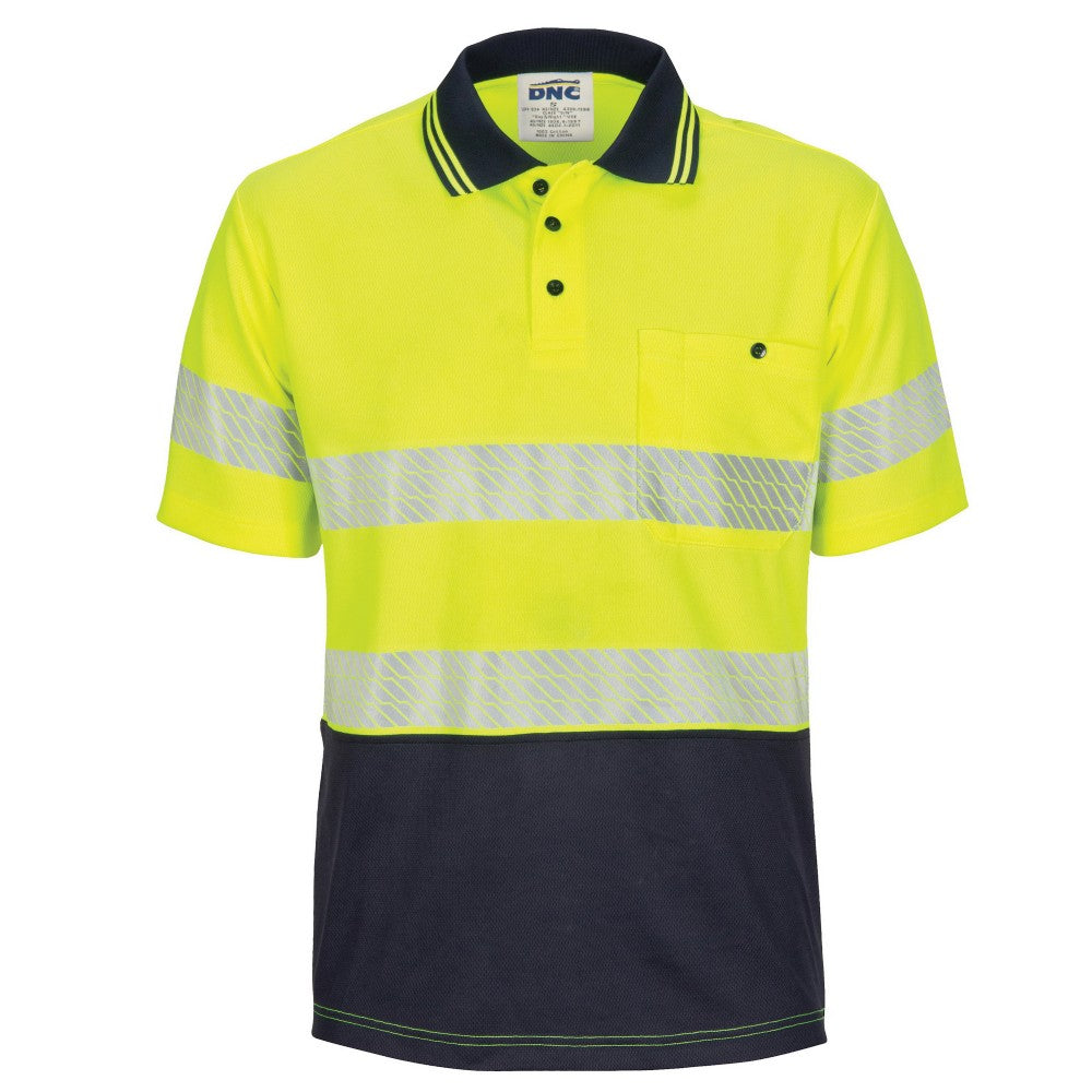 DNC 3511 S/SL SEGMENT TAPED HI VIS MICROMESH POLO