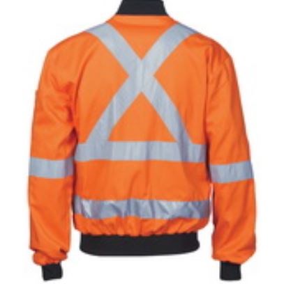 DNC 3759 REFLECTIVE HI VIS DRILL BOMBER JACKET - X BACK