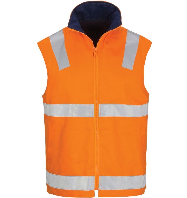 DNC 3765 100% COTTON REFLECTIVE HI VIS REVERSIBLE VEST