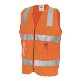 DNC 3507 REFLECTIVE HI VIS ZIP FRONT SAFETY VEST