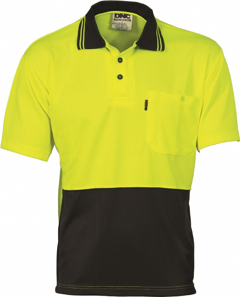 DNC 3811 S/SL HI VIS COOL BREATHE MIRCOMESH POLO
