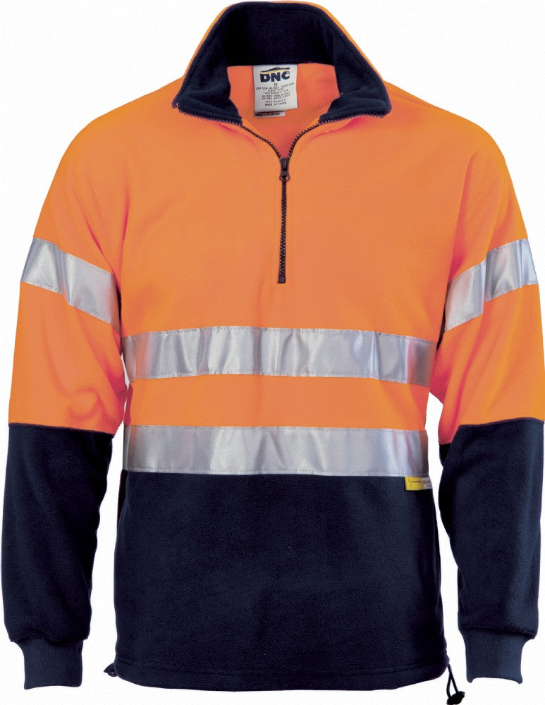 DNC 3829 REFLECTIVE HI VIS 1/2 ZIP POLAR FLEECE PULLOVER