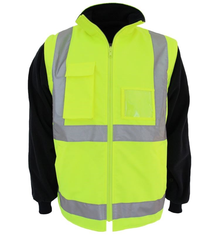 DNC 3965 REFLECTIVE H PATTERN REVERSIBLE VEST WITH ZIP OFF SLEEVES