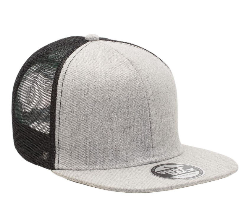 LEGEND 4396 HEATHERED FLAT PEAK TRUCKER CAP