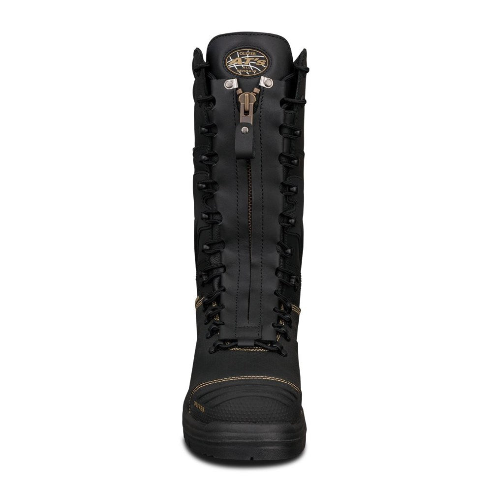 OLIVER 65-791 350MM LACED IN ZIP MINING SAFETY BOOTS-WATERPROOF