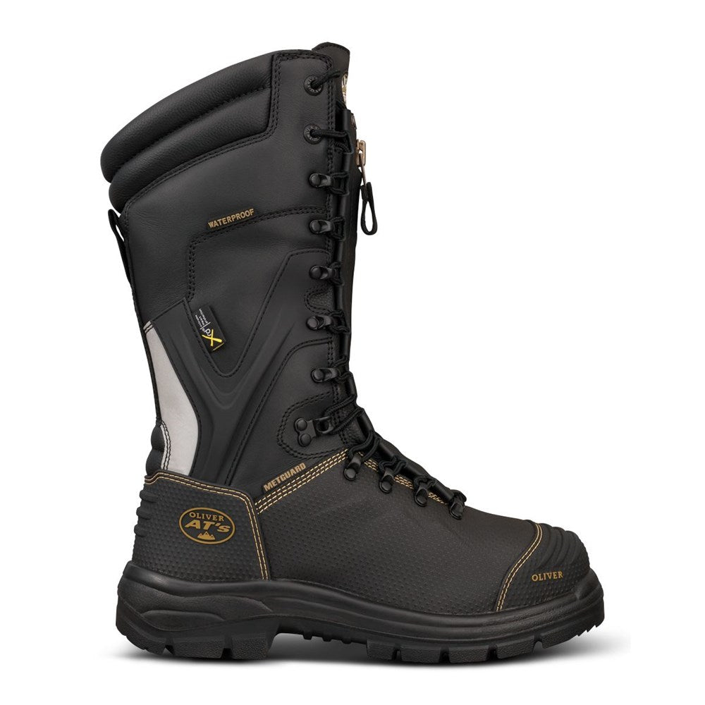 OLIVER 65-791 350MM LACED IN ZIP MINING SAFETY BOOTS-WATERPROOF