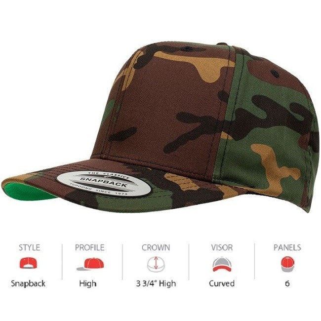 YUPOONG 6689 CURVED CAMO CLASSIC SNAPBACK