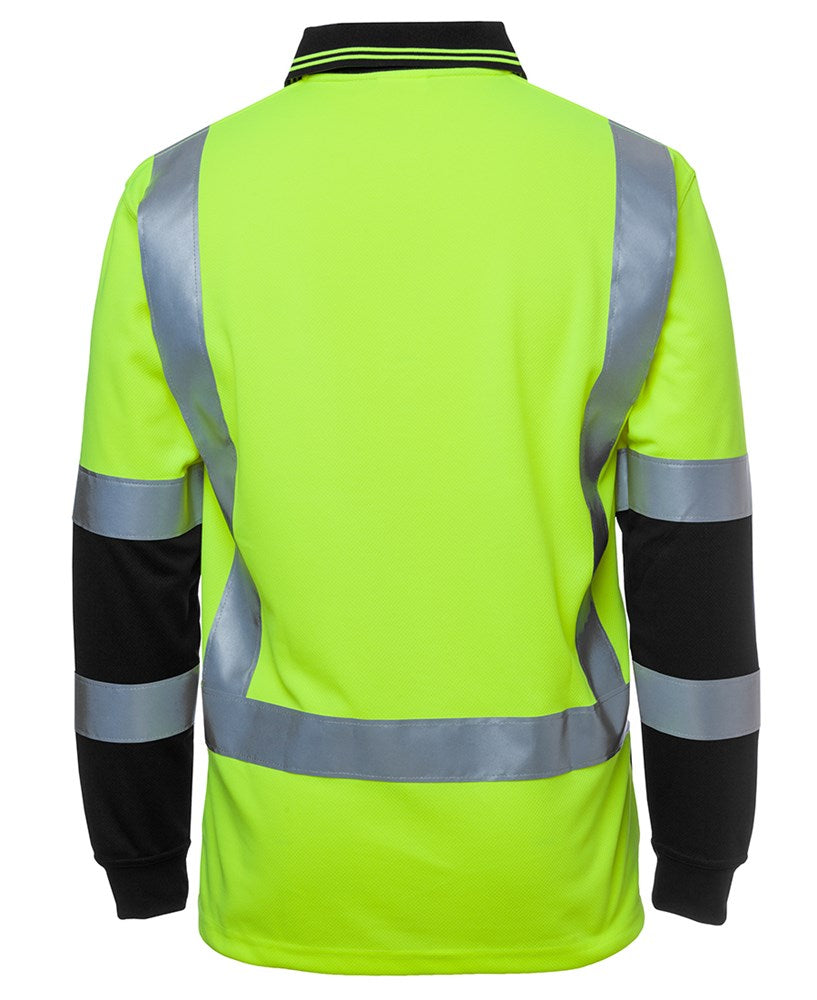 JB'S 6DHL L/SL REFLECTIVE HI VIS H PATTERN BIO MOTION TRAD POLO