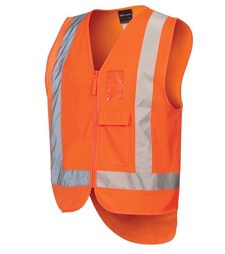 JB'S 6DNDT REFLECTIVE HI-VIS ZIP FRONT D/N H BACK SAFETY VEST