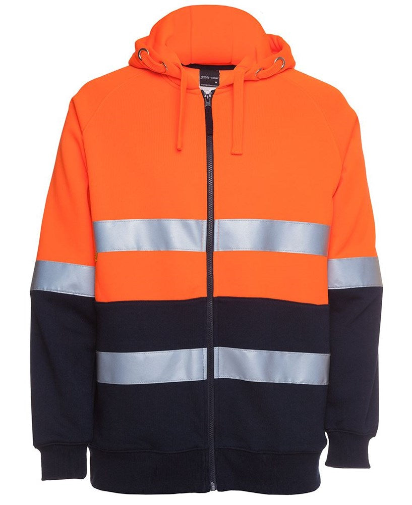 JB'S 6DNH REFLECTIVE HI VIS FULL ZIP FLEECY HOODIE