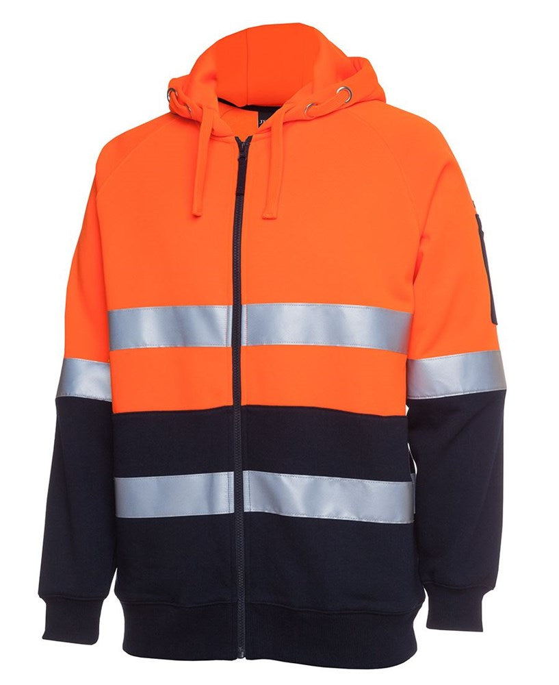 JB'S 6DNH REFLECTIVE HI VIS FULL ZIP FLEECY HOODIE