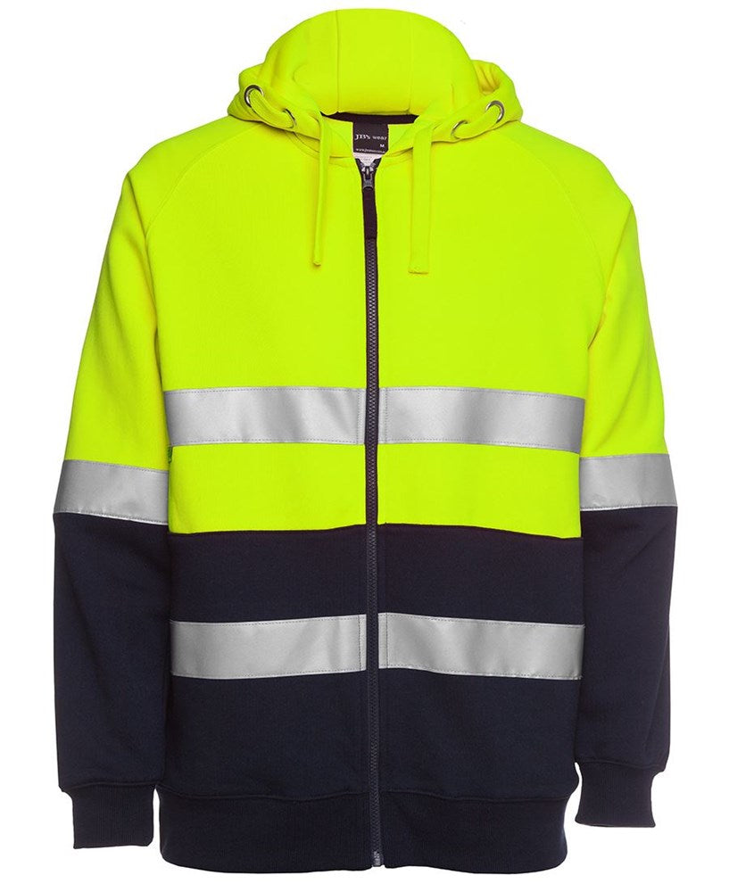 JB'S 6DNH REFLECTIVE HI VIS FULL ZIP FLEECY HOODIE