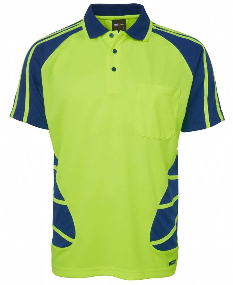 JB'S 6HSP S/SL HI VIS MICROMESH SPIDER POLO