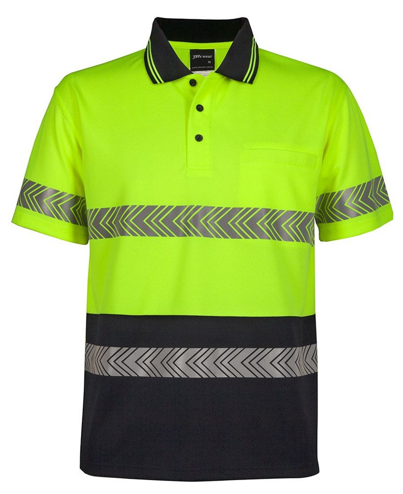 JB'S 6HSST HI VIS S/SL SEGMENTED TAPE POLO