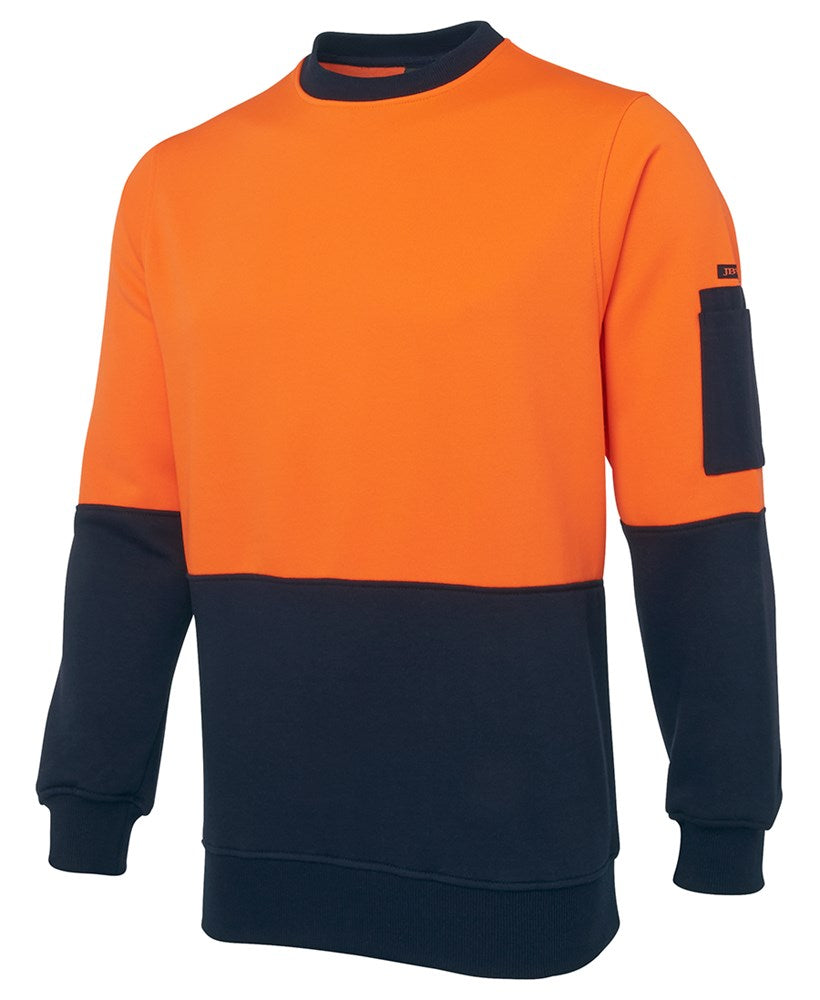 JB'S 6HVCN HI VIS FLEECY CREW NECK SLOPPY JOE