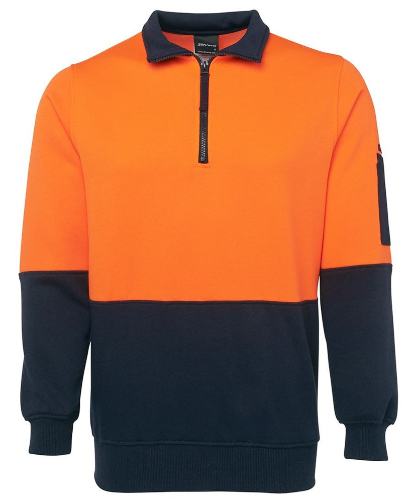 JB'S 6HVFH HI VIS 1/2 ZIP FLEECEY PULLOVER