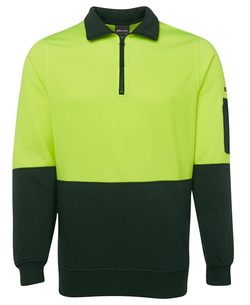 JB'S 6HVFH HI VIS 1/2 ZIP FLEECEY PULLOVER
