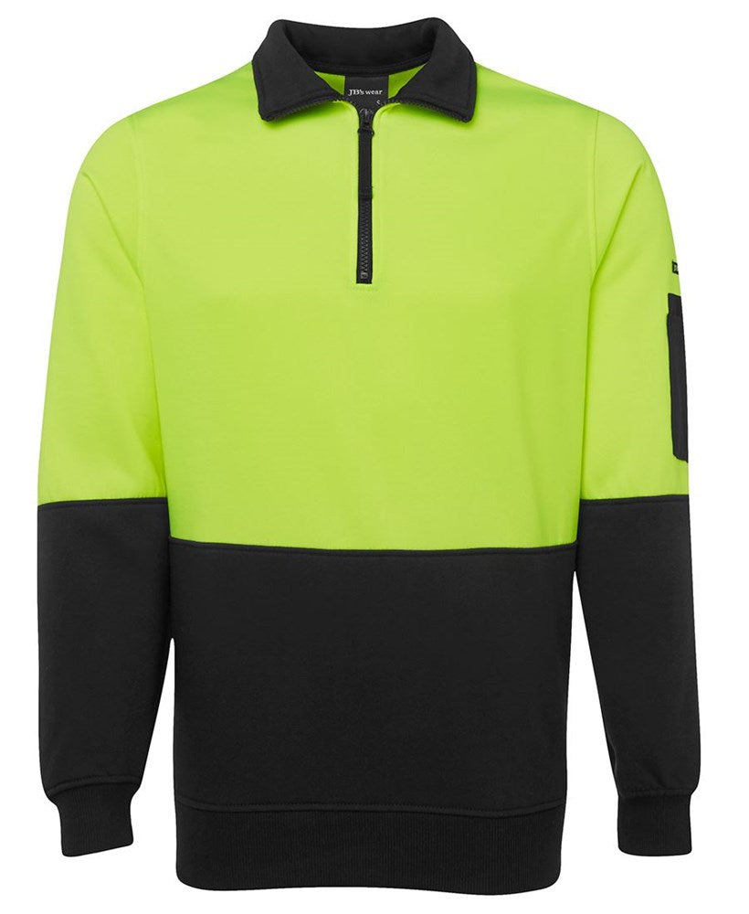 JB'S 6HVFH HI VIS 1/2 ZIP FLEECEY PULLOVER