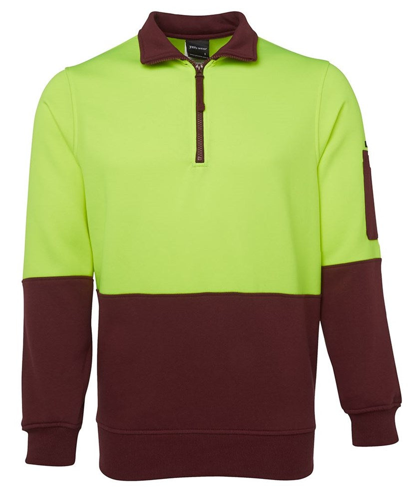 JB'S 6HVFH HI VIS 1/2 ZIP FLEECEY PULLOVER