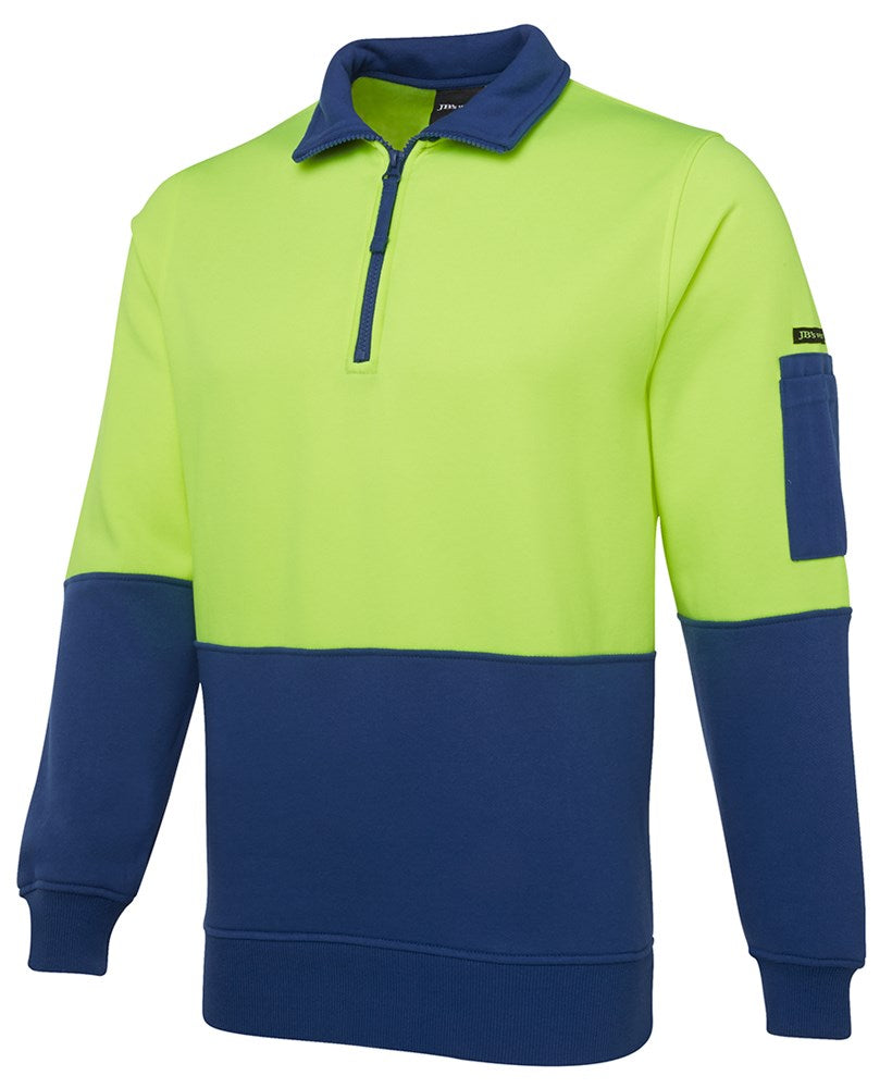 JB'S 6HVFH HI VIS 1/2 ZIP FLEECEY PULLOVER