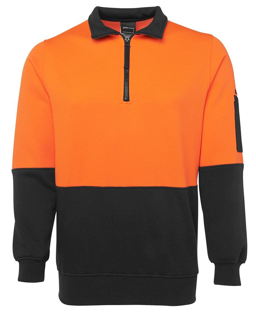 JB'S 6HVFH HI VIS 1/2 ZIP FLEECEY PULLOVER