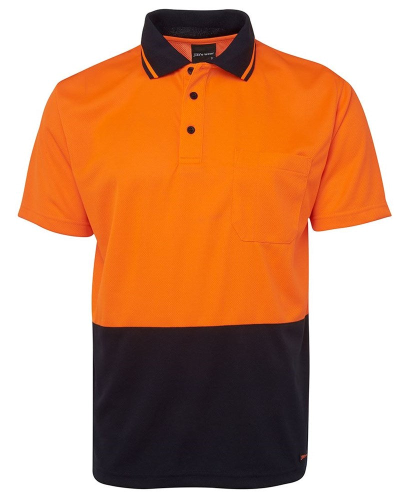 JB'S KIDS 6HVNC S/SL HI VIS TRADITIONAL NON CUFF MICROMESH POLO