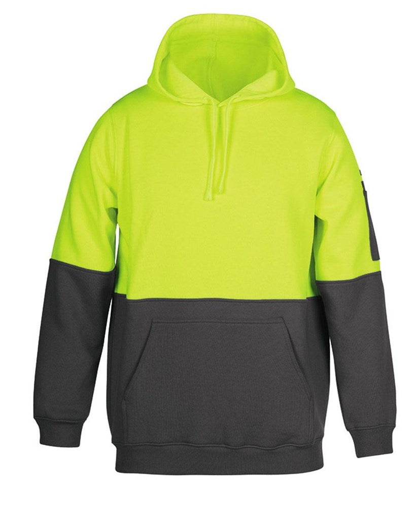 JB'S 6HVPH HI VIS PULL OVER FLEECE HOODIE - 280GSM