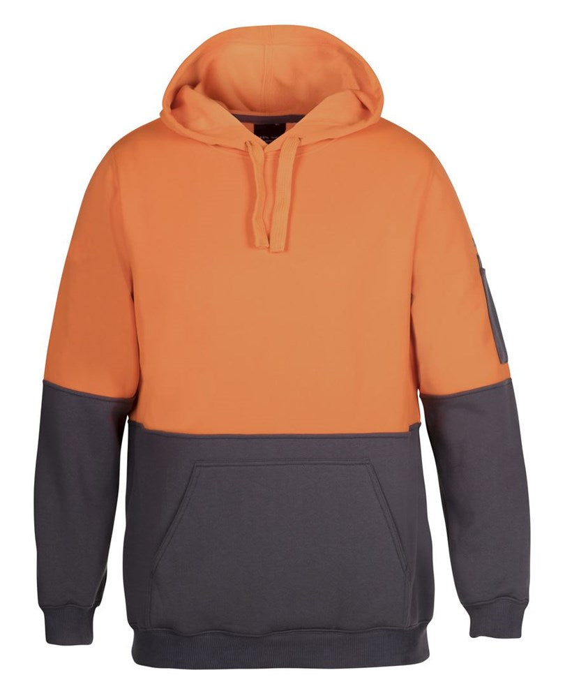JB'S 6HVPH HI VIS PULL OVER FLEECE HOODIE - 280GSM