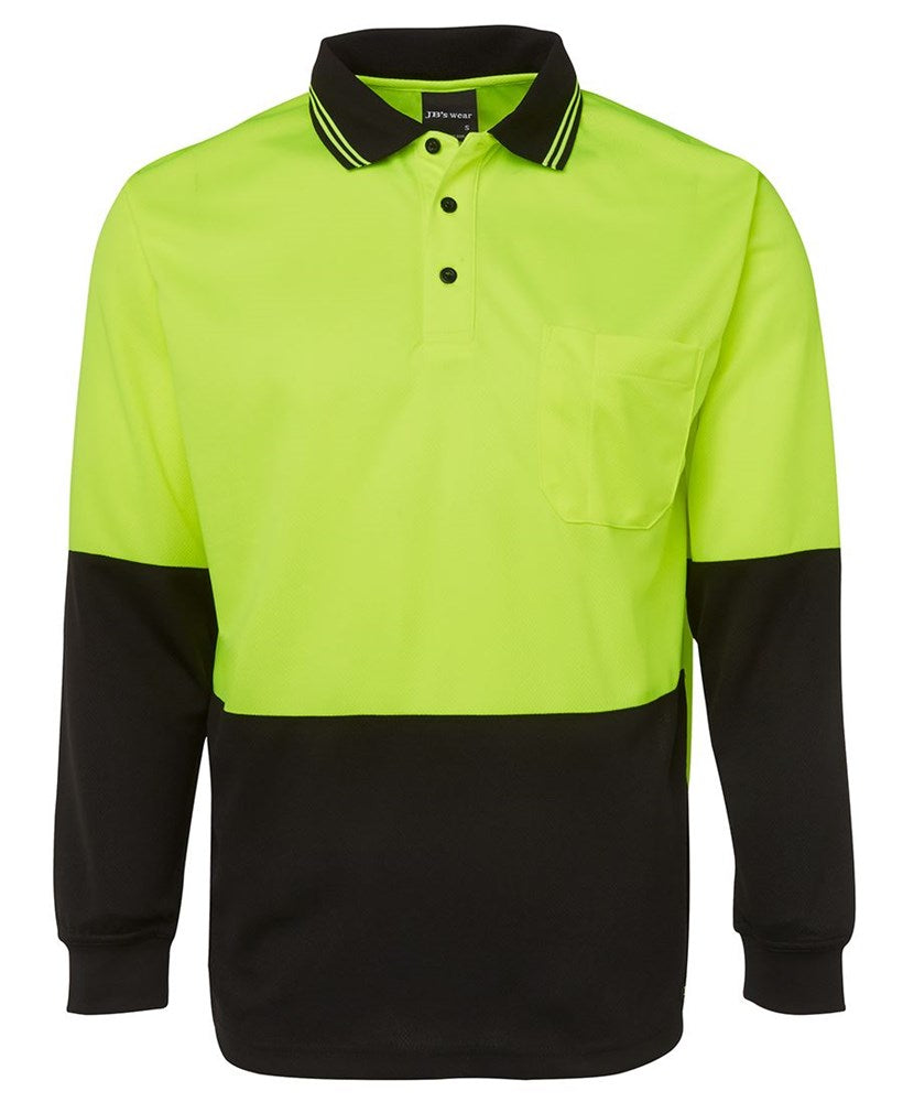 JB'S 6HVPL L/SL HI VIS TRADITIONAL POLO