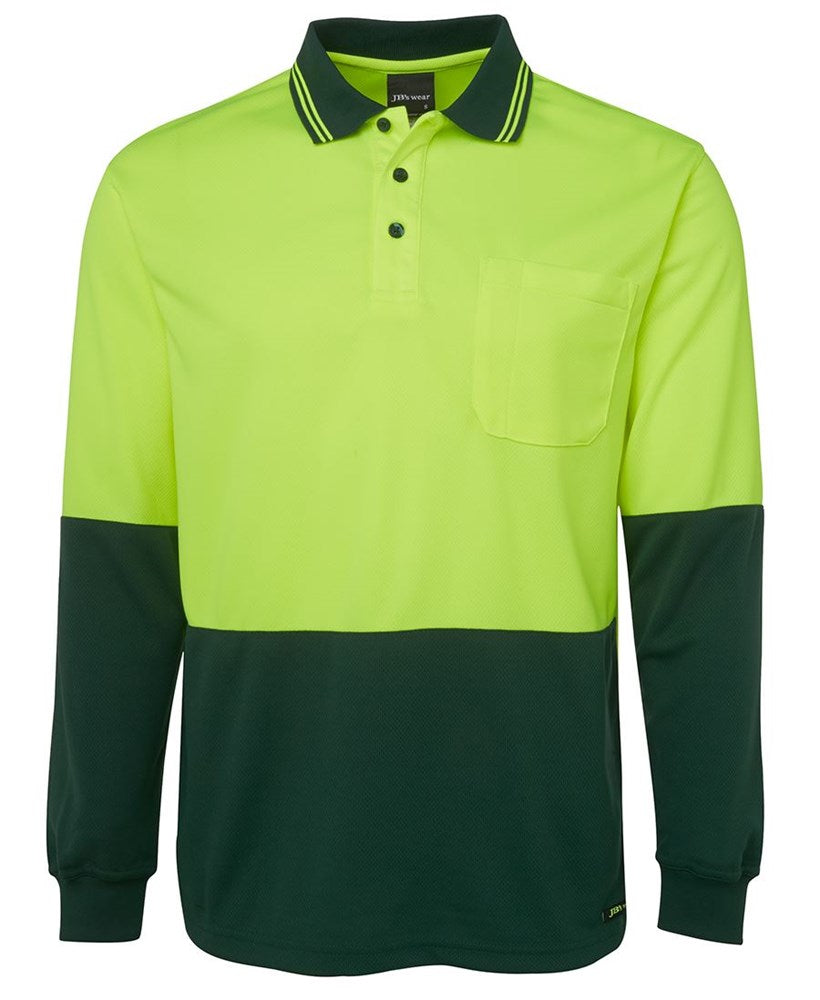 JB'S 6HVPL L/SL HI VIS TRADITIONAL POLO