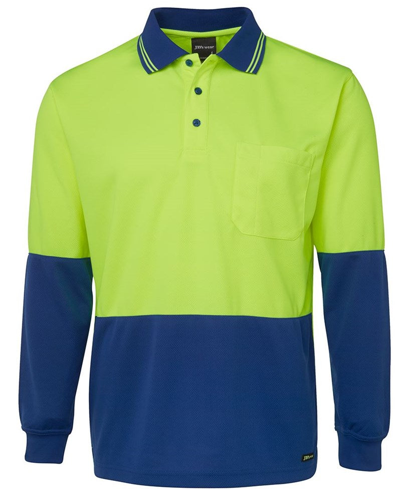 JB'S 6HVPL L/SL HI VIS TRADITIONAL POLO