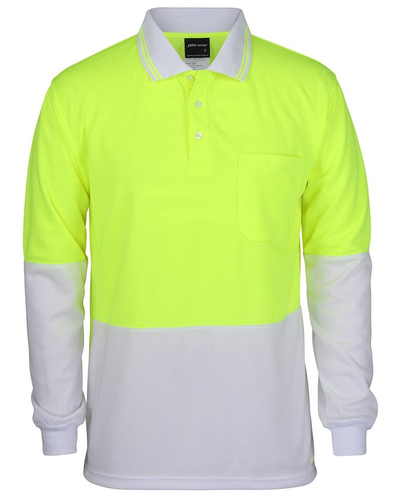 JB'S 6HVPL L/SL HI VIS TRADITIONAL POLO
