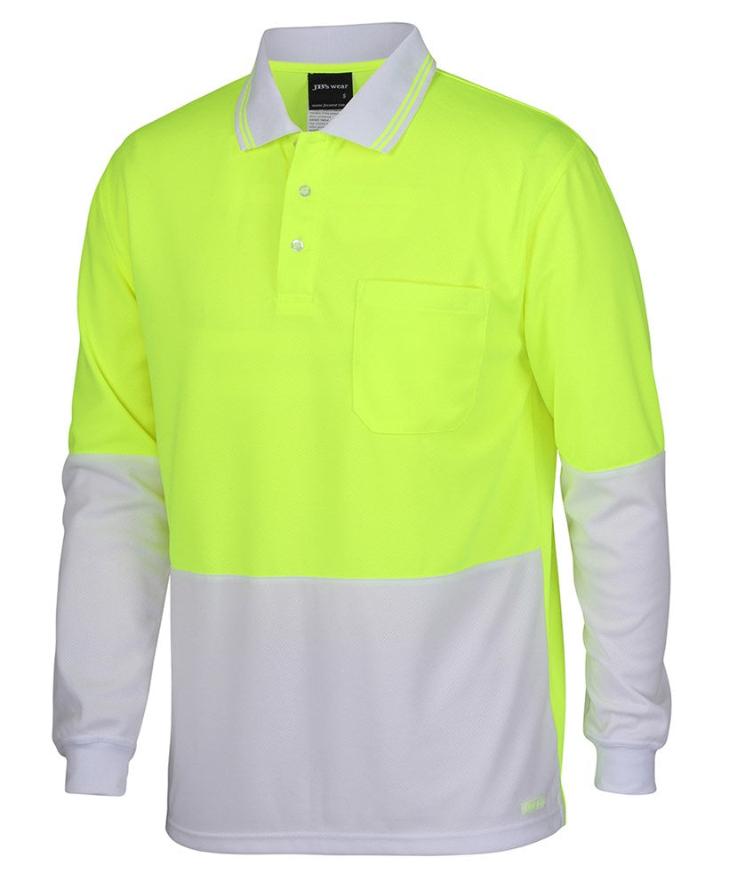 JB'S 6HVPL L/SL HI VIS TRADITIONAL POLO